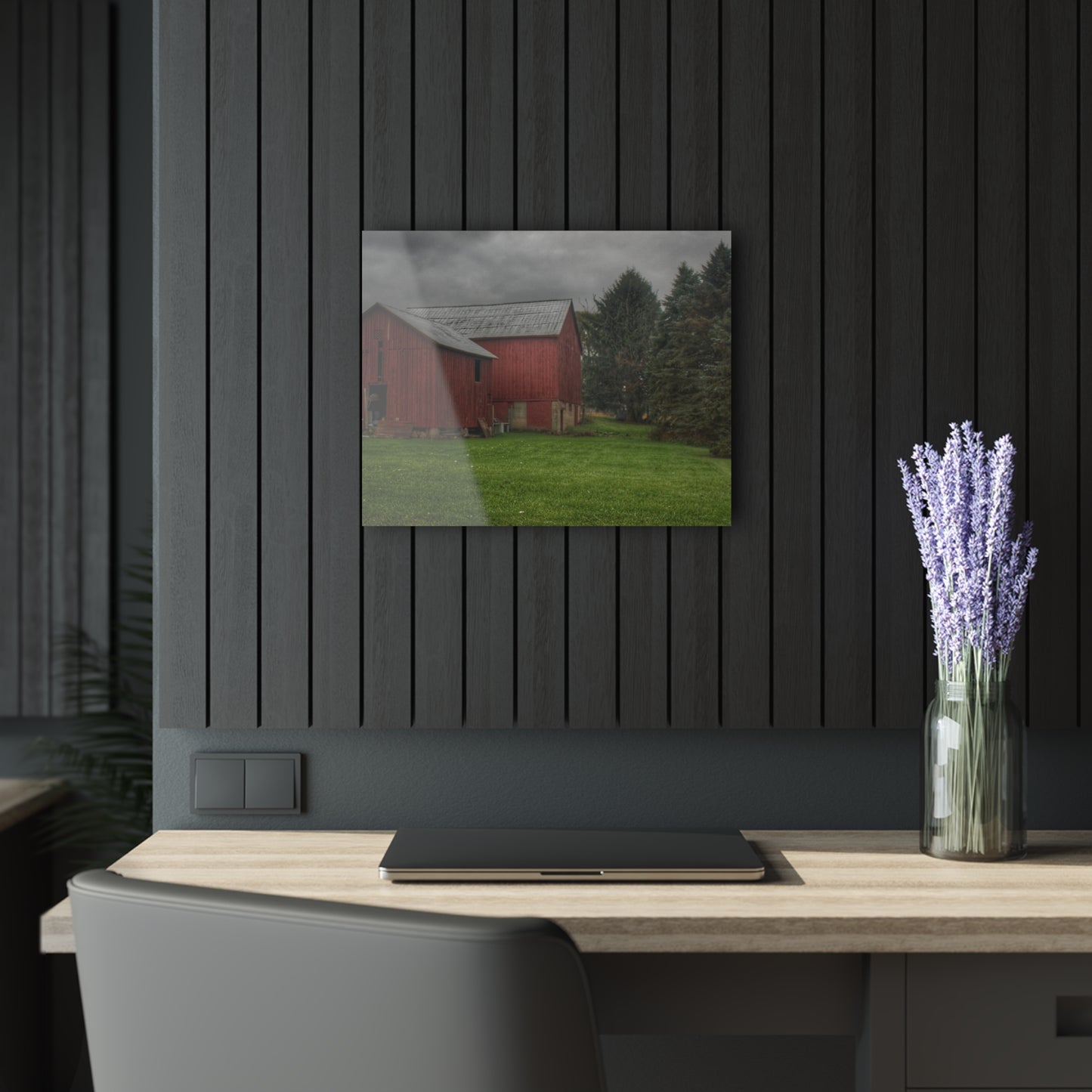 U R There Photography Bowers Road Red II Rustic Farmhouse Acrylic Wall Print