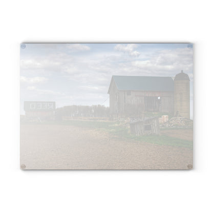 U R There Photography Cedar Creek Road Reds Rustic Farmhouse Tempered-Glass Cutting Board
