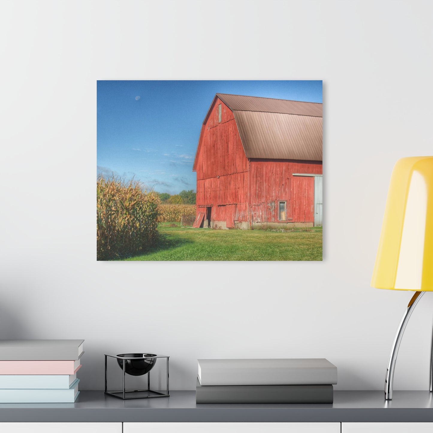 U R There Photography Fargo Road Red I Rustic Farmhouse Acrylic Wall Print