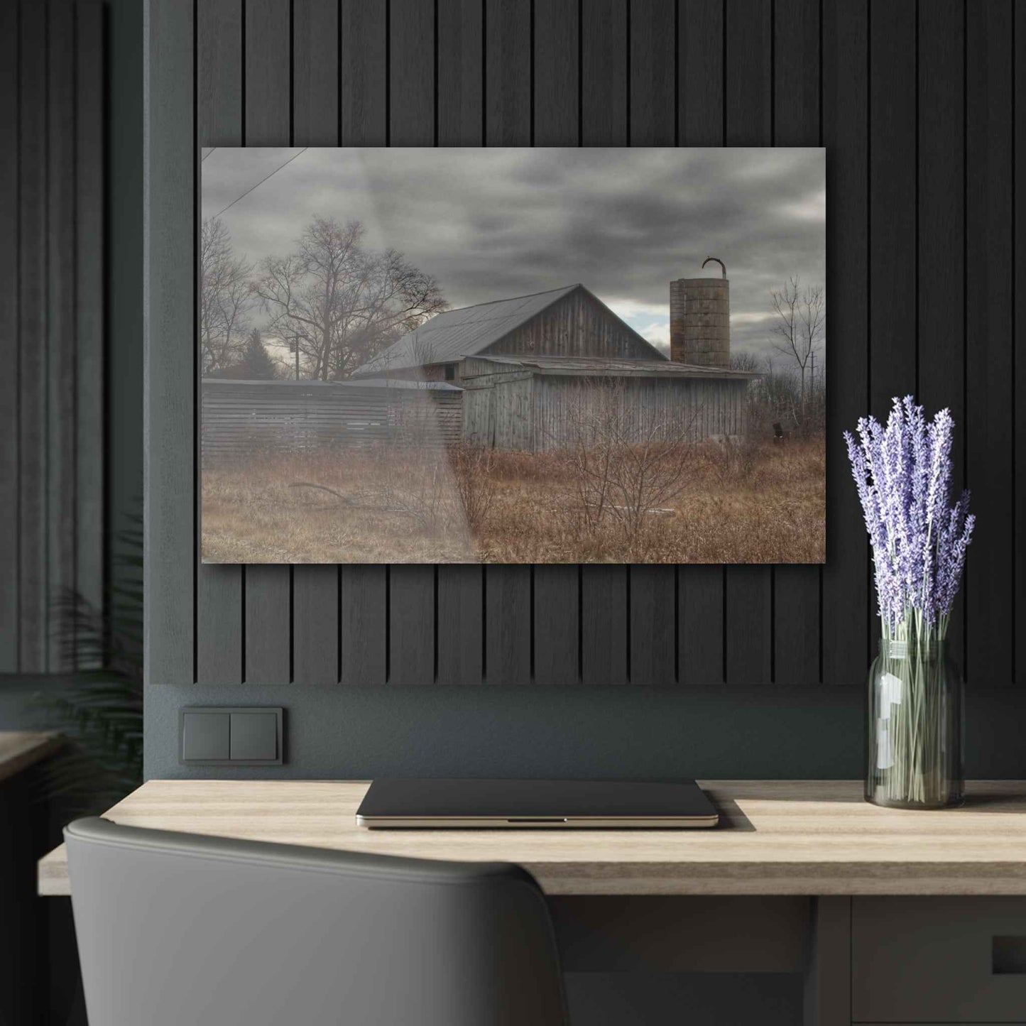 U R There Photography Church Road Grey I Rustic Farmhouse Acrylic Wall Print