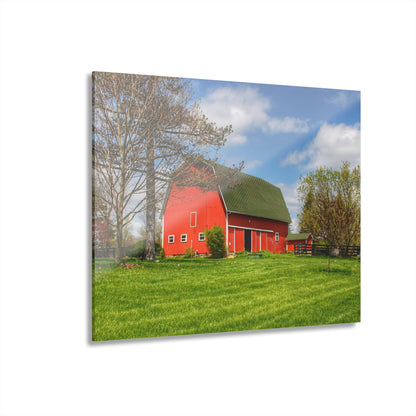 U R There Photography Barber Road Red Rustic Farmhouse Acrylic Wall Print