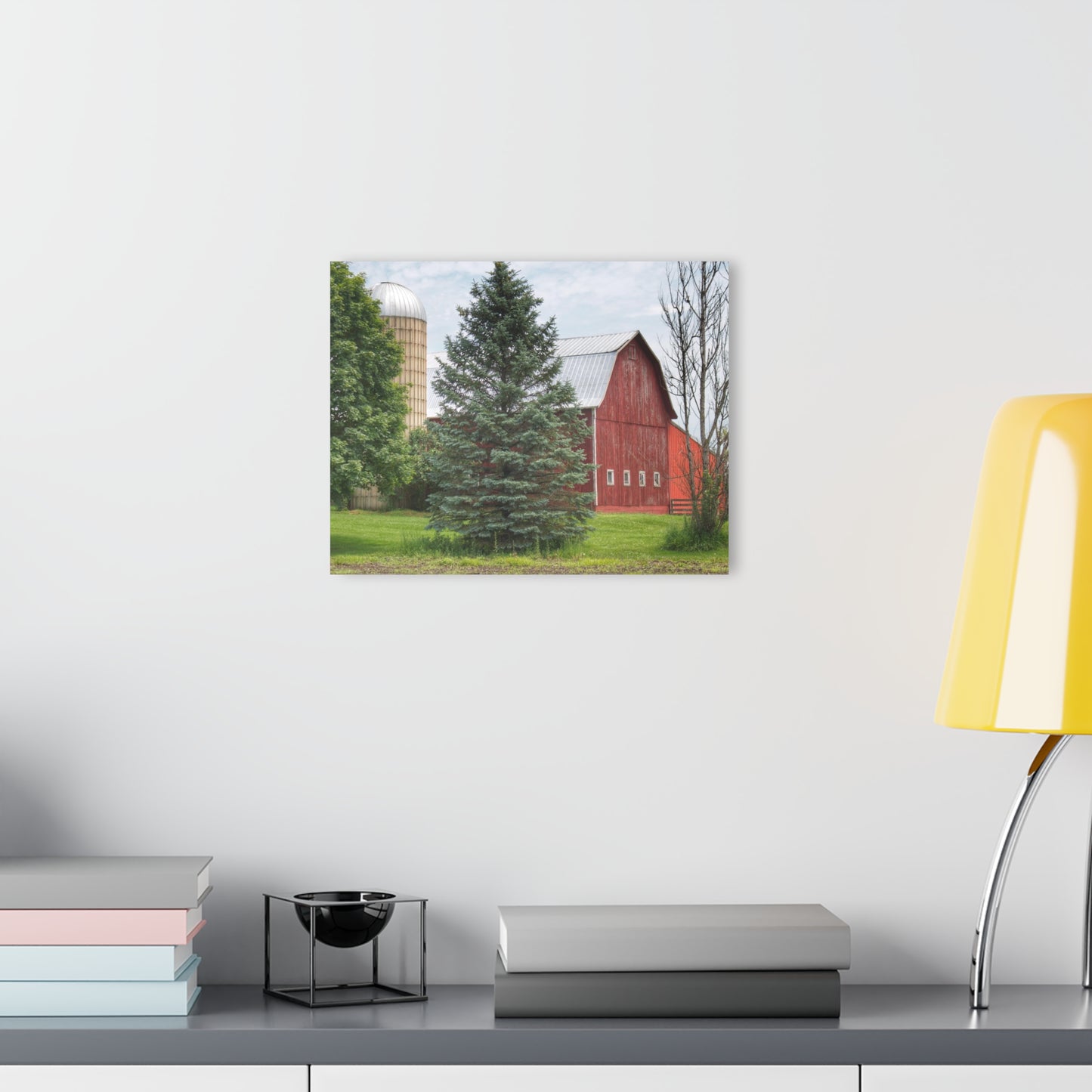 U R There Photography German Road Red I Rustic Farmhouse Acrylic Wall Print