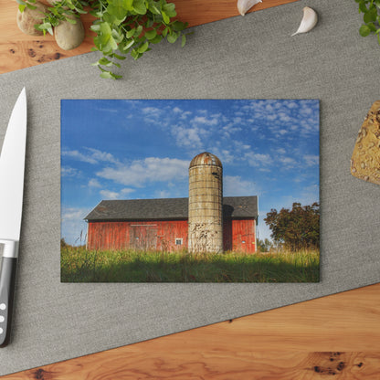 U R There Photography Clarkston Road Red I Rustic Farmhouse Tempered-Glass Cutting Board
