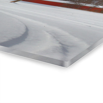 U R There Photography Hilltop Grey and Silo Rustic Farmhouse Acrylic Wall Print