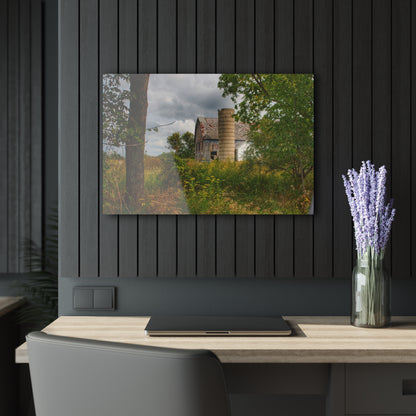 U R There Photography Hill Road Roadside Grey III Rustic Farmhouse Acrylic Wall Print