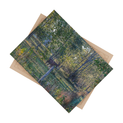 U R There Photography Chestnut Horse Among the Trees Rustic Farmhouse Decorative Ceramic Tile