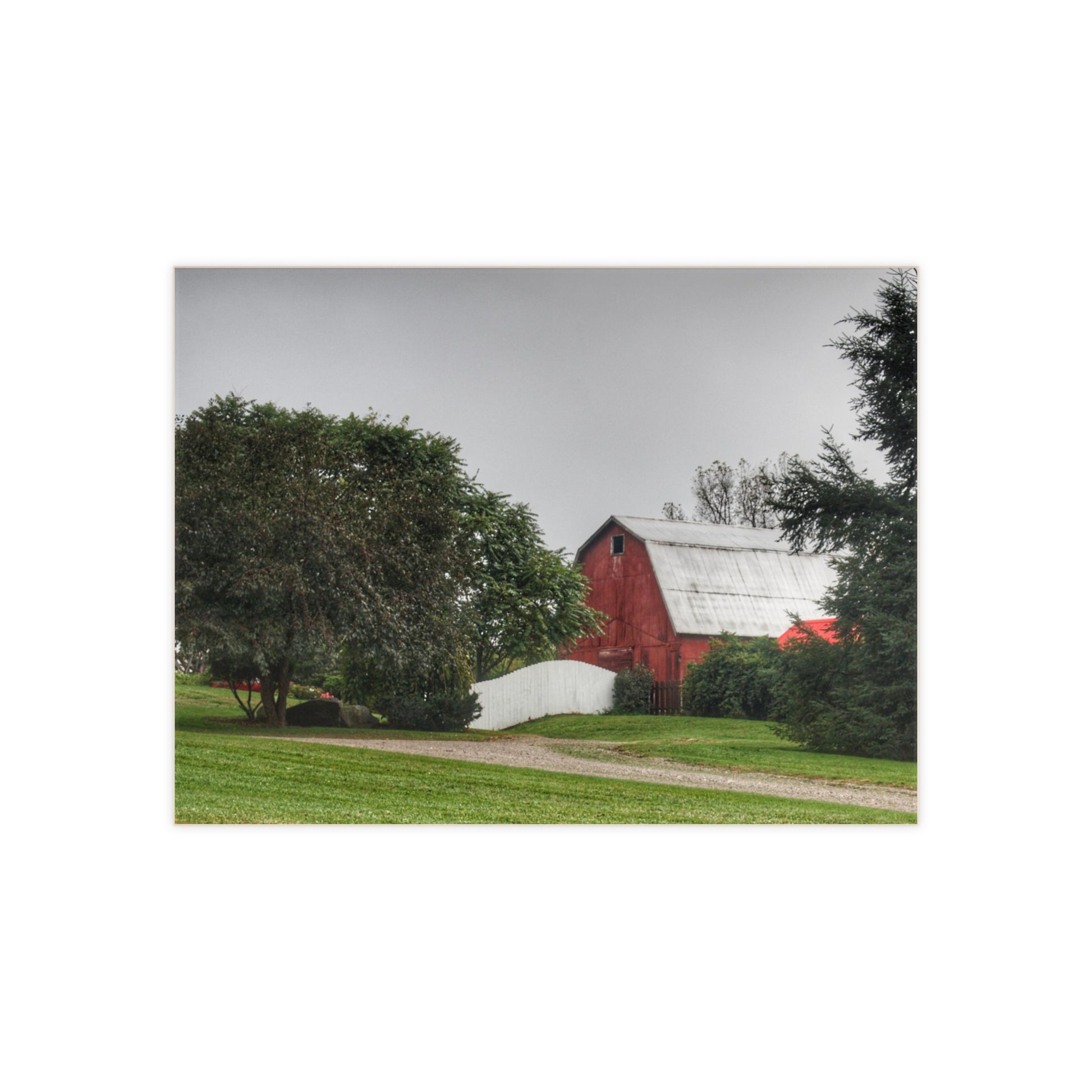 U R There Photography Bronson Lake Hidden Red II Rustic Farmhouse Decorative Ceramic Tile 6" × 8" Glossy