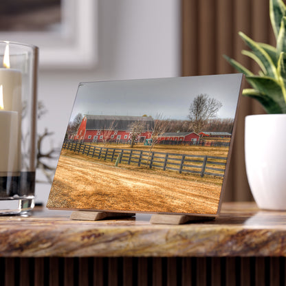 U R There Photography Barber Road Farm II Rustic Farmhouse Decorative Ceramic Tile 6" × 8" Matte