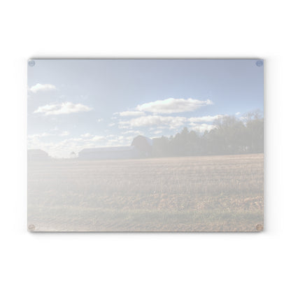 U R There Photography Isles Road Red Rustic Farmhouse Tempered-Glass Cutting Board