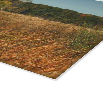 U R There Photography Murphy Lake Road Hidden Red Rustic Farmhouse Tempered-Glass Cutting Board