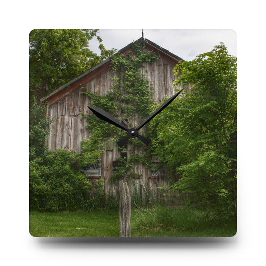 Imlay Hidden Rustic Farmhouse Acrylic Analog Wall Clock 10.75'' × 10.75'' (Square)