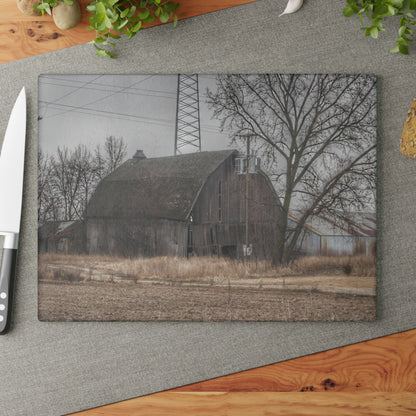 U R There Photography Barnes Road End of Days Rustic Farmhouse Tempered-Glass Cutting Board