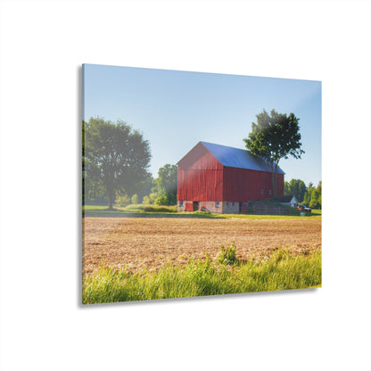 U R There Photography Morris Road Red Rustic Farmhouse Acrylic Wall Print