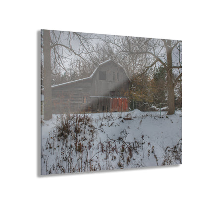 U R There Photography Hayes Road Grey in Winter II Rustic Farmhouse Acrylic Wall Print
