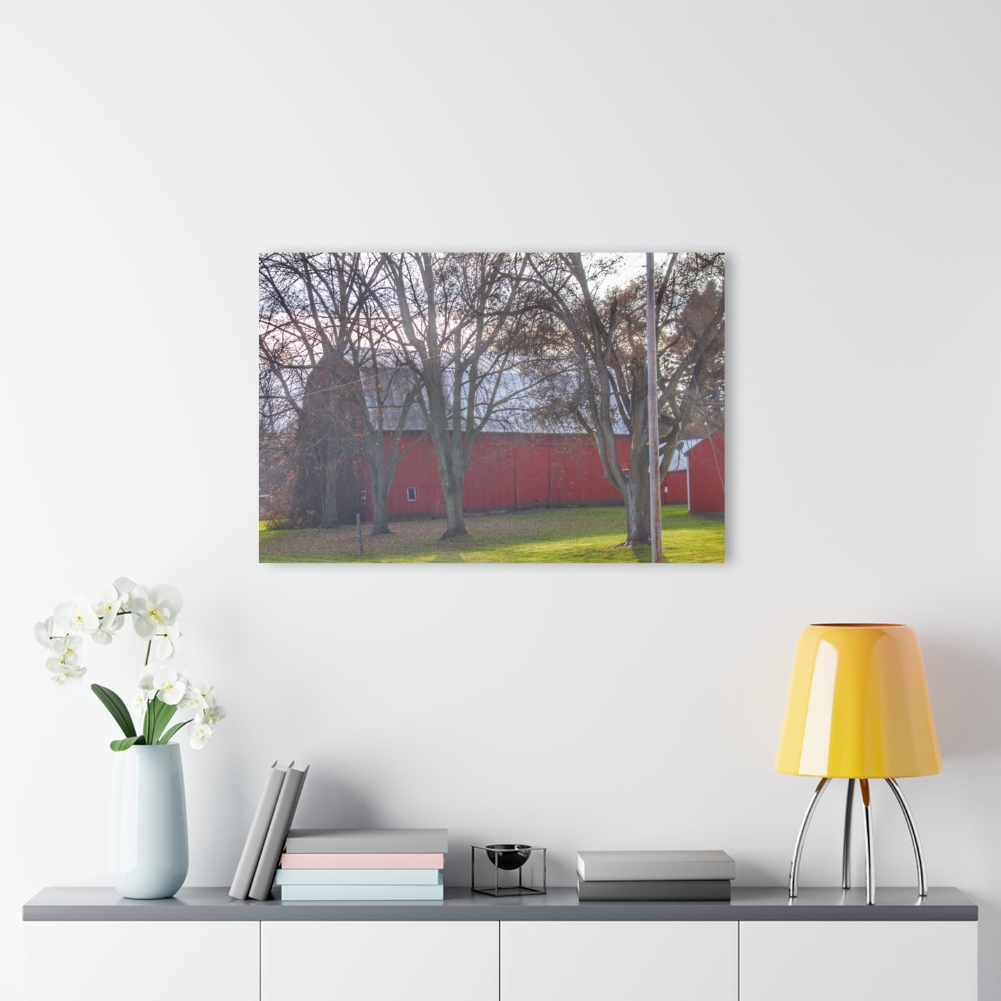 U R There Photography Vienna Road Hidden Red Rustic Farmhouse Acrylic Wall Print
