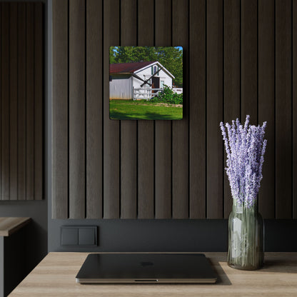 U R There Photography Beyond the Fence on Baldwin Rustic Farmhouse Acrylic Analog Wall Clock