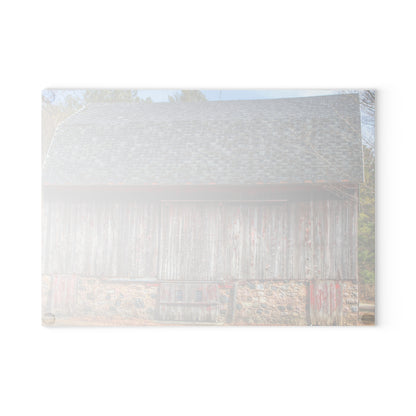 U R There Photography Leix Road Stone Red Rustic Farmhouse Tempered-Glass Cutting Board