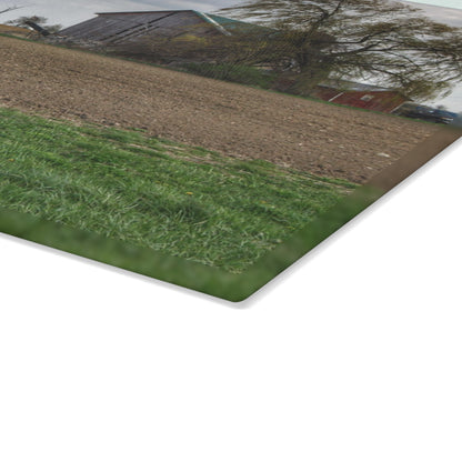 U R There Photography Cedar Creek Road Grey Rustic Farmhouse Tempered-Glass Cutting Board