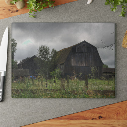 U R There Photography Greys of Summer Road Rustic Farmhouse Tempered-Glass Cutting Board