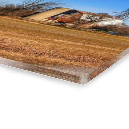 U R There Photography North Cemetery Roads Forgotten Grey Rustic Farmhouse Acrylic Wall Print