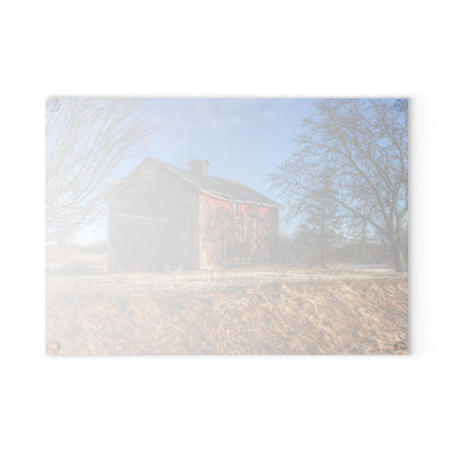 U R There Photography M-24 Barn at the Bend I Rustic Farmhouse Tempered-Glass Cutting Board