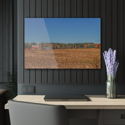 U R There Photography Rowe Road Farm Across the Field Rustic Farmhouse Acrylic Wall Print