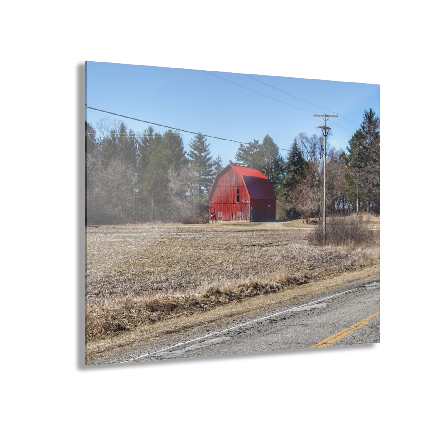 U R There Photography Maple Grove Little Red Rustic Farmhouse Acrylic Wall Print