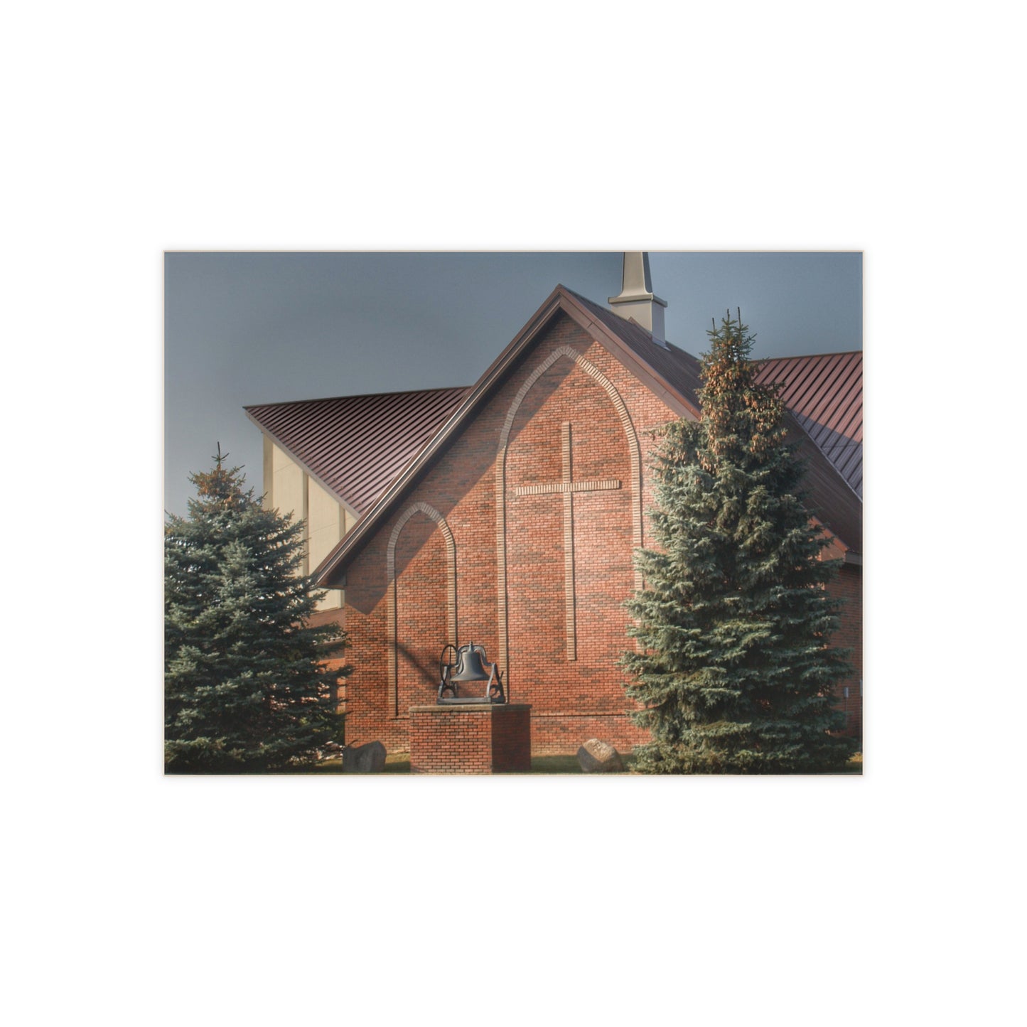 U R There Photography Church on Irish Road Rustic Farmhouse Decorative Ceramic Tile