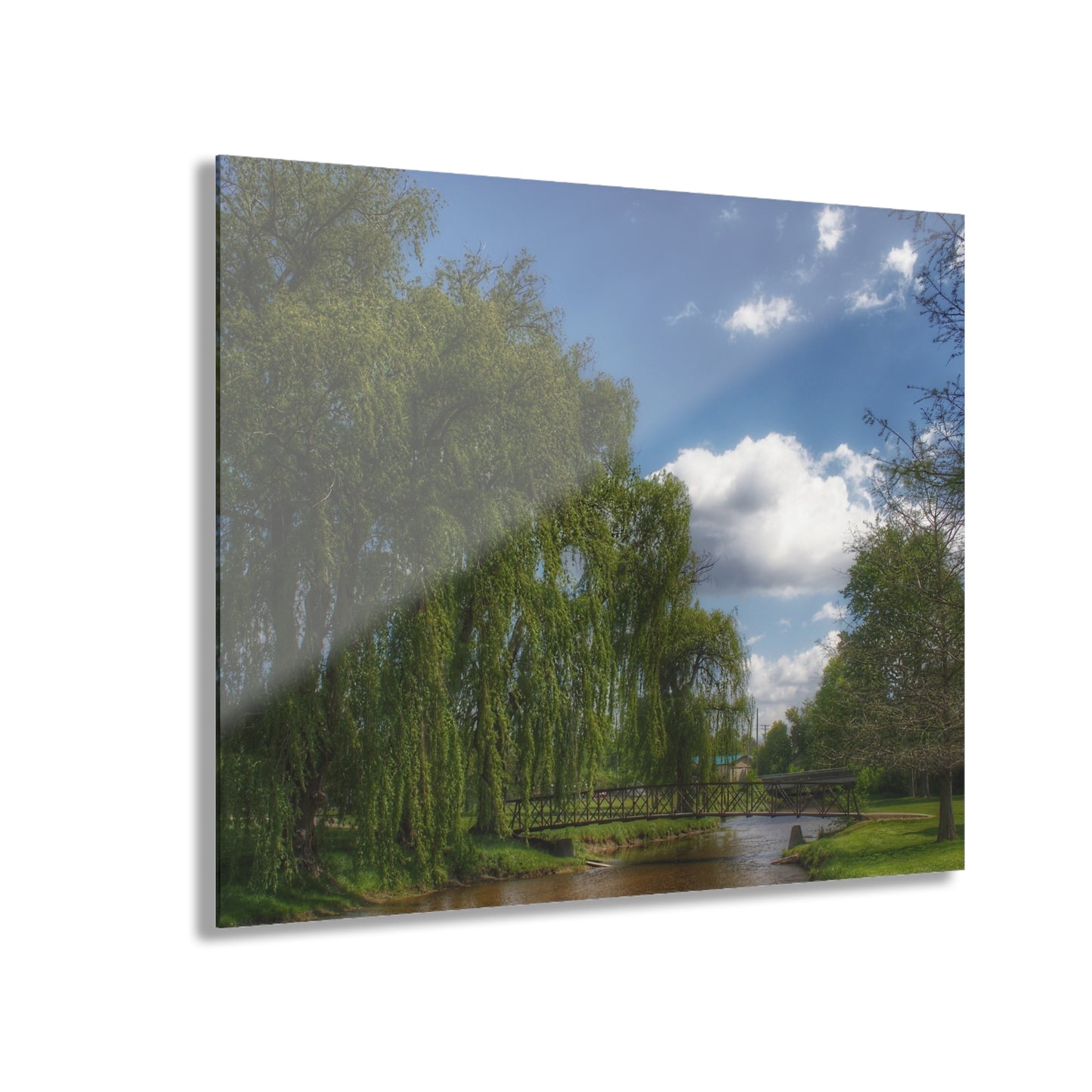 Barn Boutique Modern Farmhouse Acrylic Wall Print| Cramton Park Bridge in Lapeer I