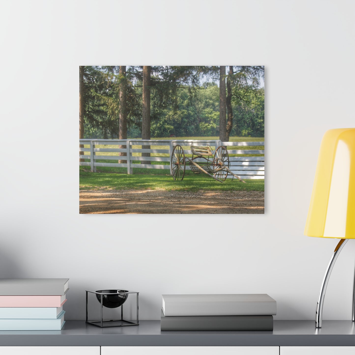 U R There Photography Thornville Buggy and Fence Rustic Farmhouse Acrylic Wall Print