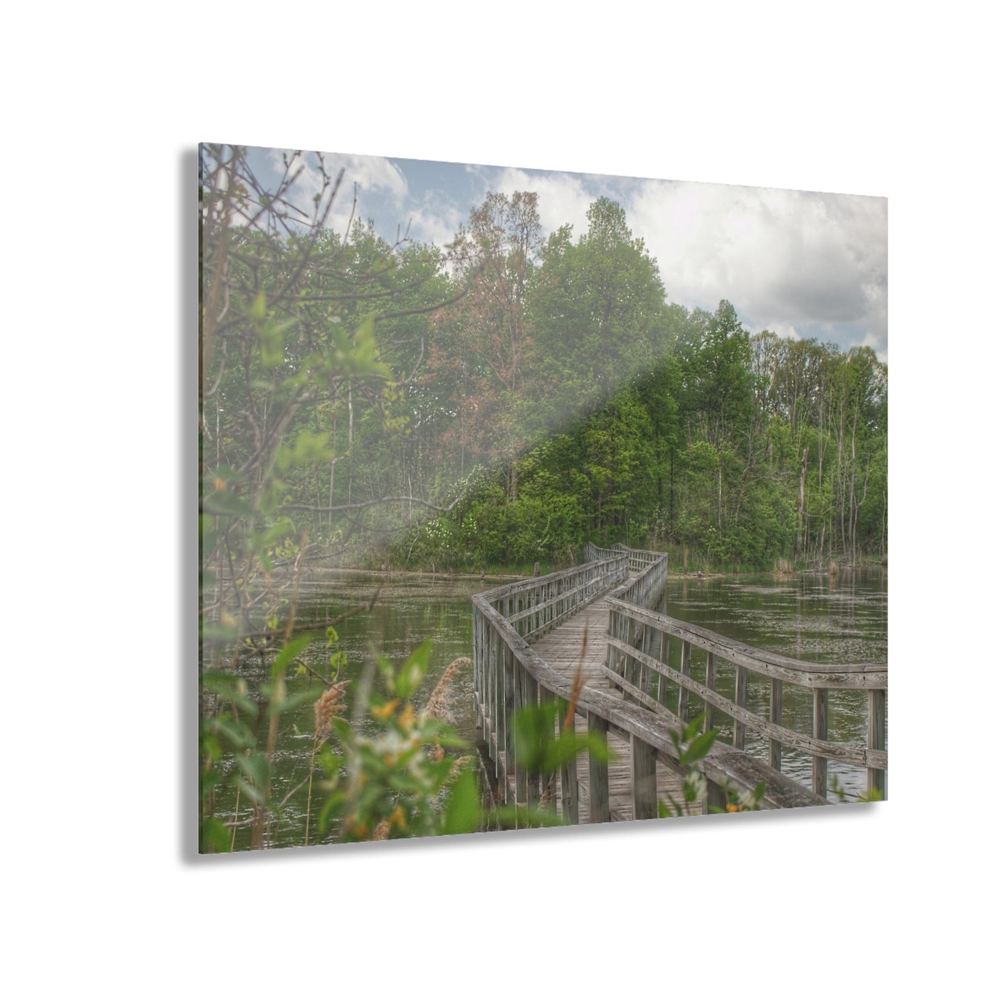 U R There Photography Linear Park Bridge in Lapeer I Rustic Farmhouse Acrylic Wall Print