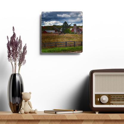 U R There Photography Baldwin Road Farm Rustic Farmhouse Acrylic Analog Wall Clock