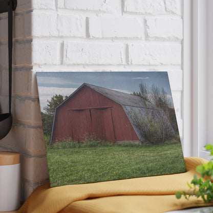 U R There Photography Piersonville Road Red Quonset Rustic Farmhouse Tempered-Glass Cutting Board
