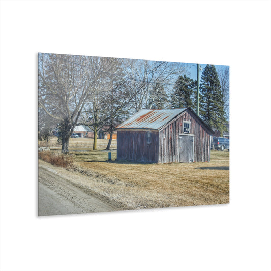 Ray Center Roadside Shack Rustic Farmhouse Acrylic Wall Print 36" x 24" (Horizontal) 0.25''