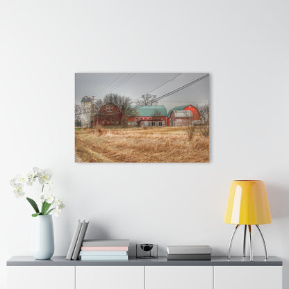 U R There Photography Mound Road Reds and Silo Rustic Farmhouse Acrylic Wall Print