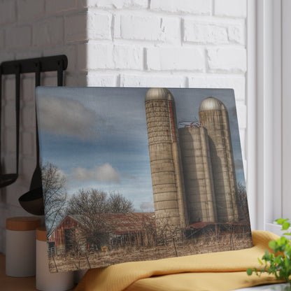 U R There Photography Silo Rust Rustic Farmhouse Tempered-Glass Cutting Board