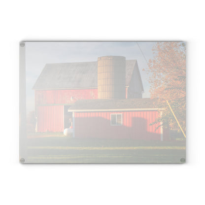 U R There Photography Peck Road Reds Rustic Farmhouse Tempered-Glass Cutting Board
