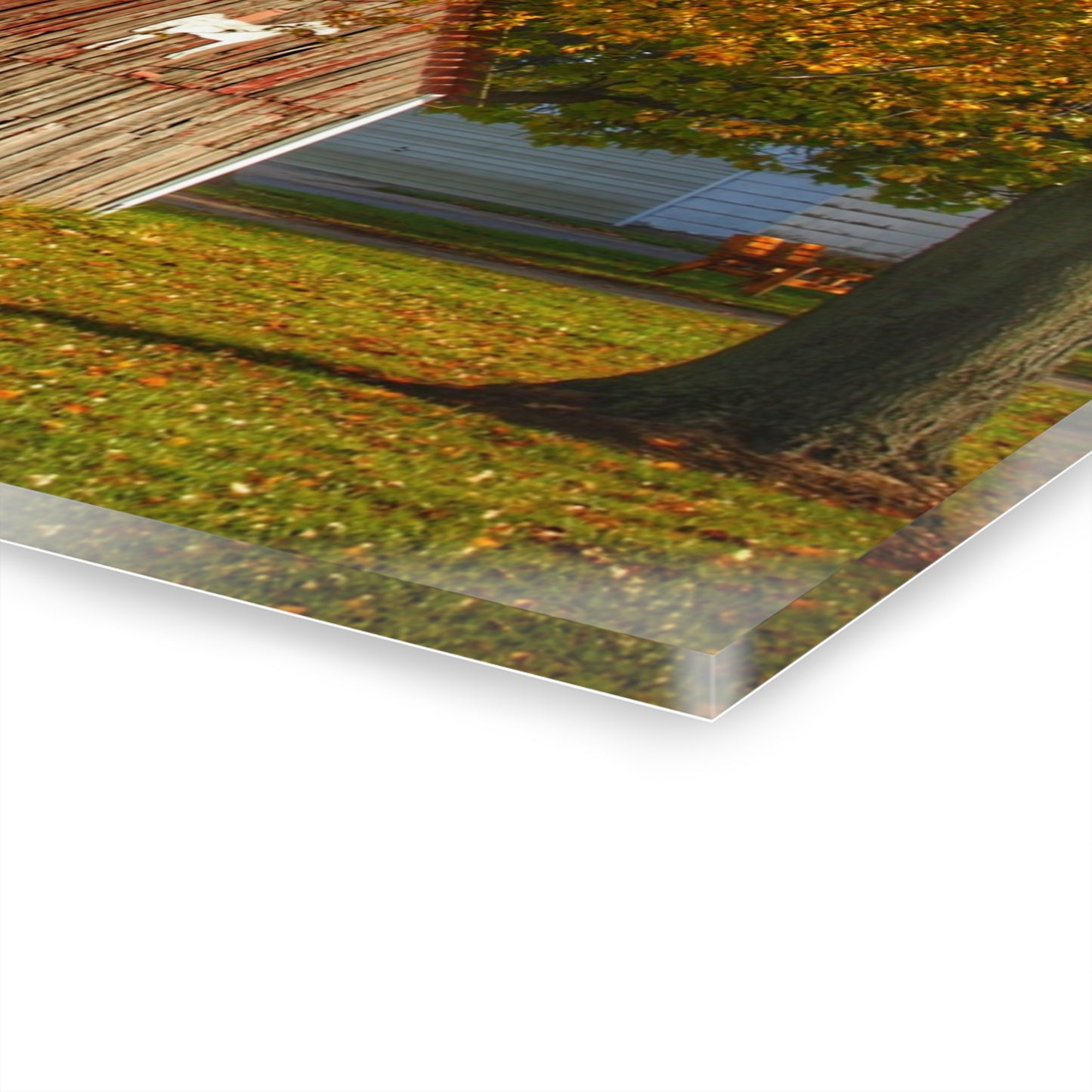 U R There Photography Marlette Road Fall Red Rustic Farmhouse Acrylic Wall Print