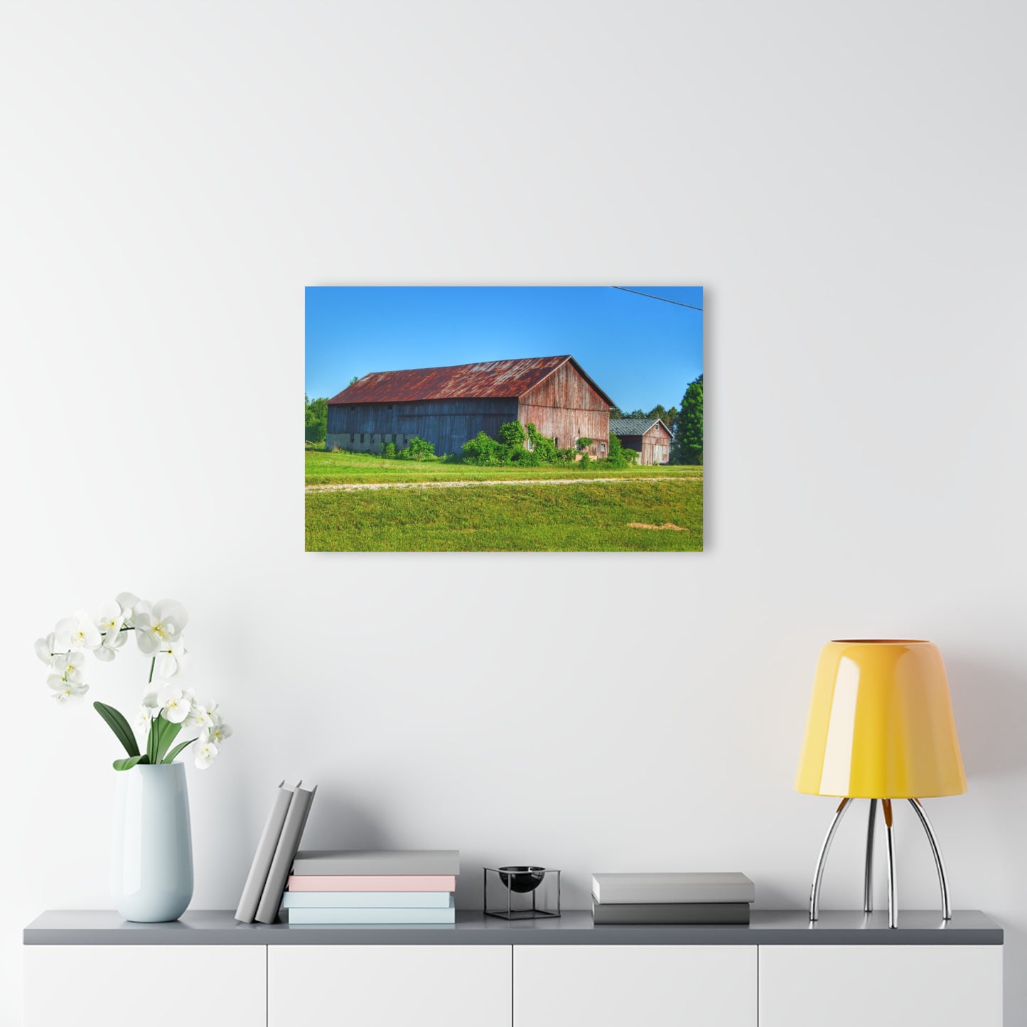 U R There Photography Otisville Rusted Reds Rustic Farmhouse Acrylic Wall Print
