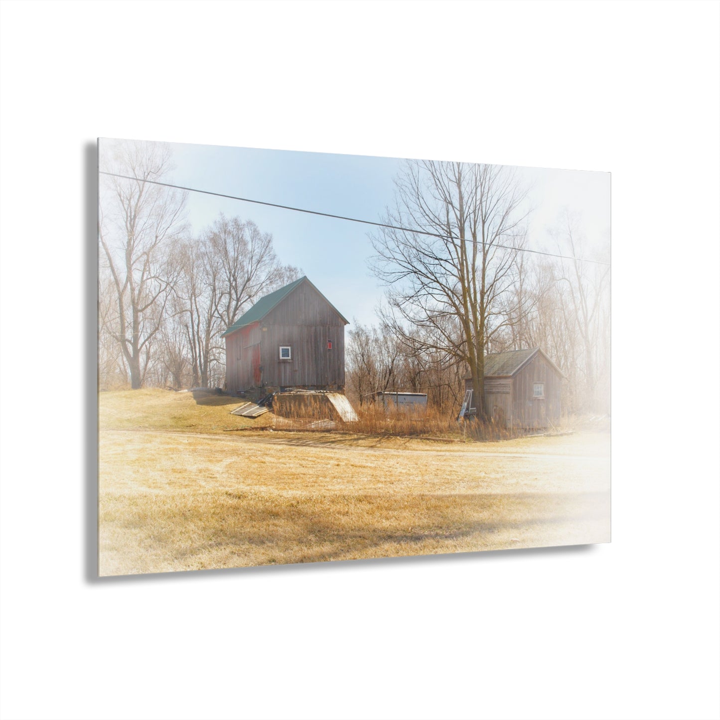 U R There Photography Klam Road Hillside Greys Rustic Farmhouse Acrylic Wall Print