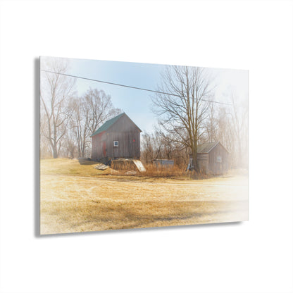 U R There Photography Klam Road Hillside Greys Rustic Farmhouse Acrylic Wall Print
