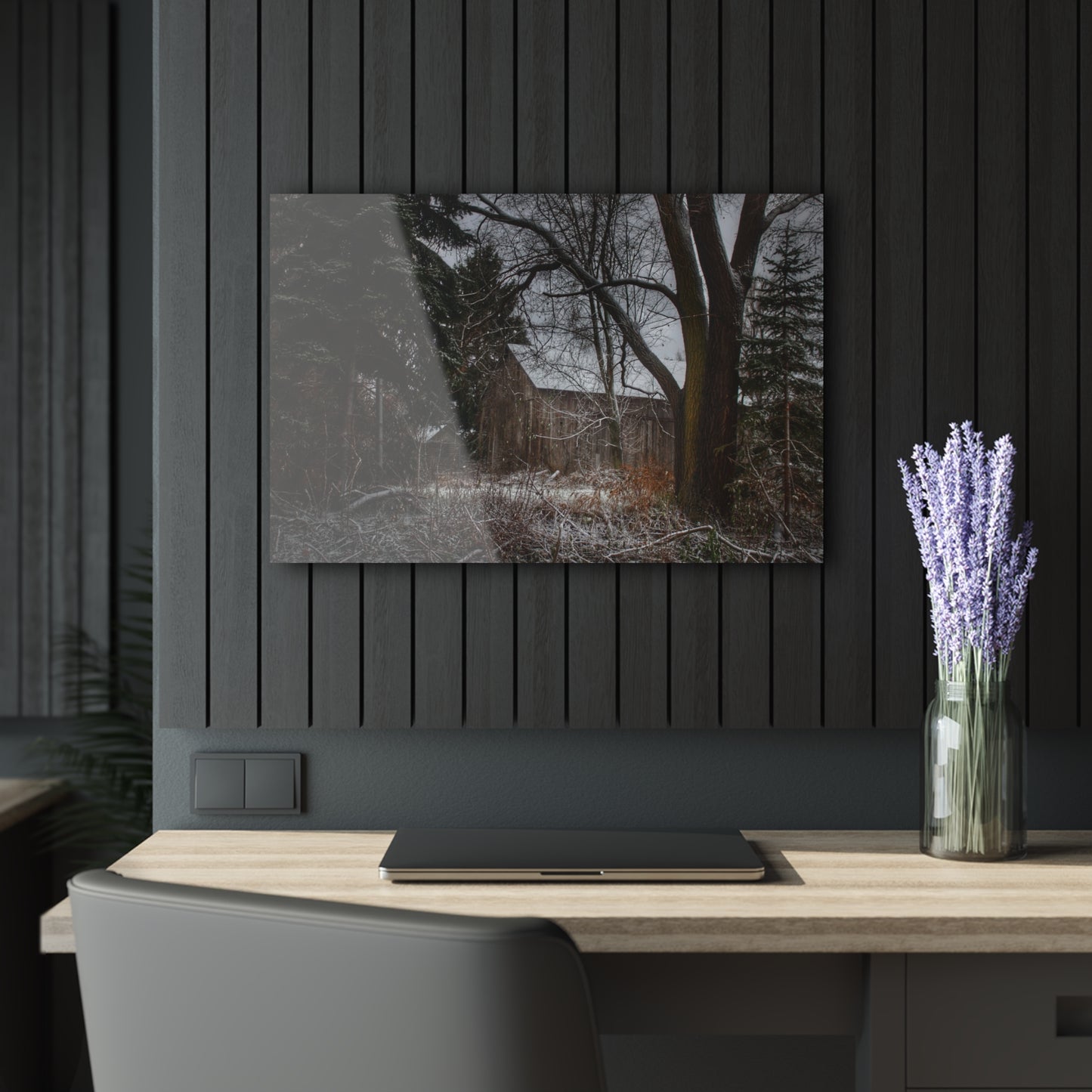 U R There Photography Willard Road Hidden Grey Rustic Farmhouse Acrylic Wall Print
