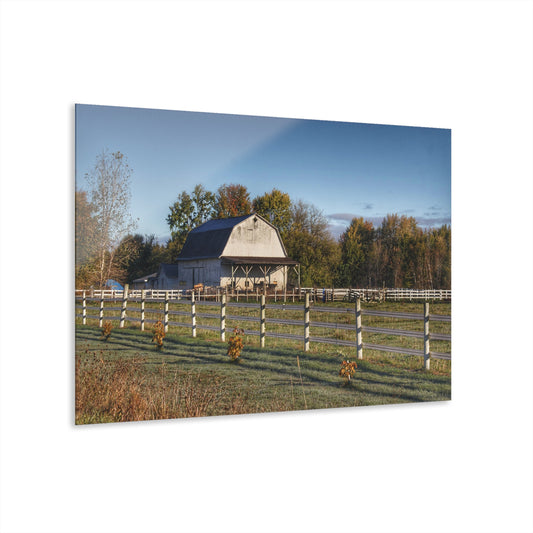 U R There Photography Dayton Road White Rustic Farmhouse Acrylic Wall Print