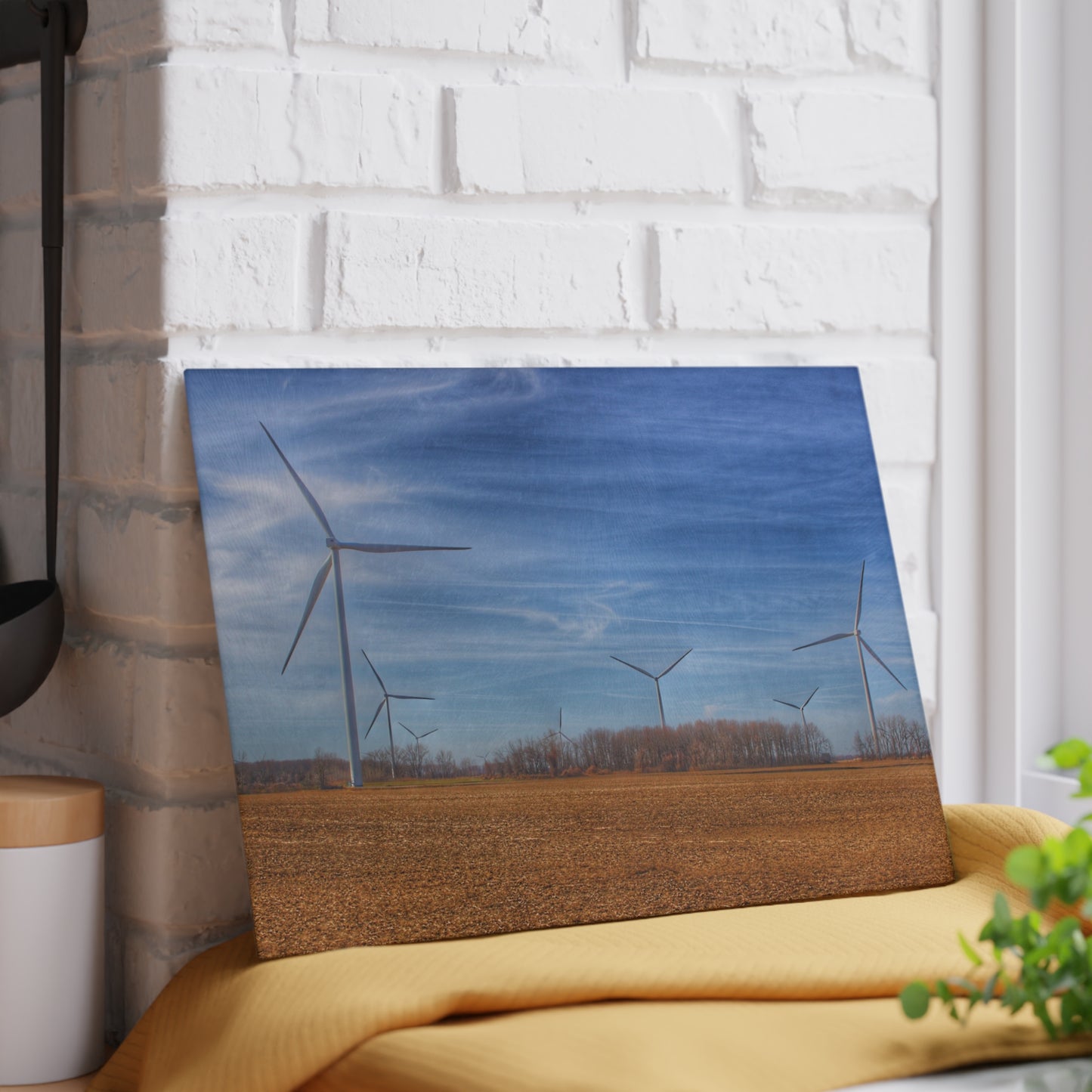 U R There Photography Windmill Alley Rustic Farmhouse Tempered-Glass Cutting Board