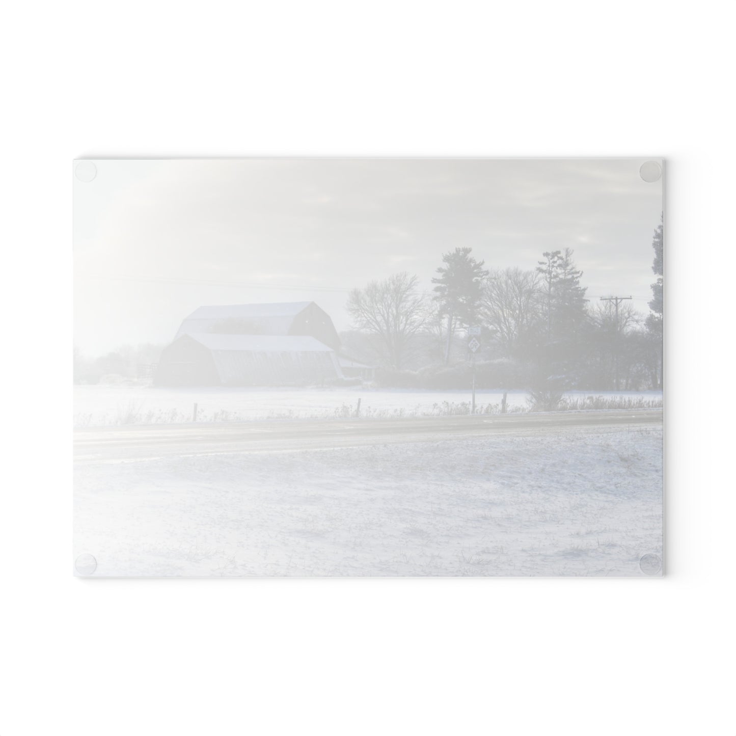 U R There Photography Otter Lake Road Greys Rustic Farmhouse Tempered-Glass Cutting Board