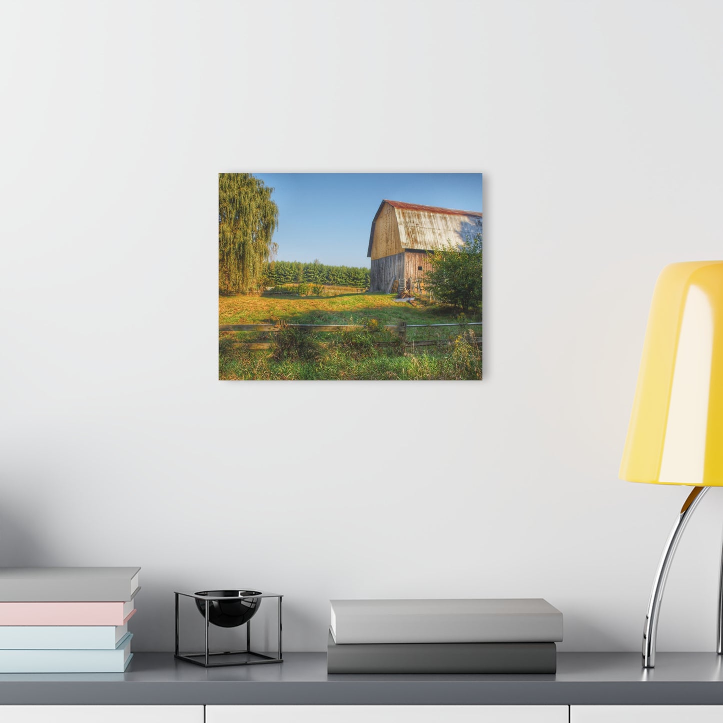 U R There Photography Snover Golden Grey Rustic Farmhouse Acrylic Wall Print