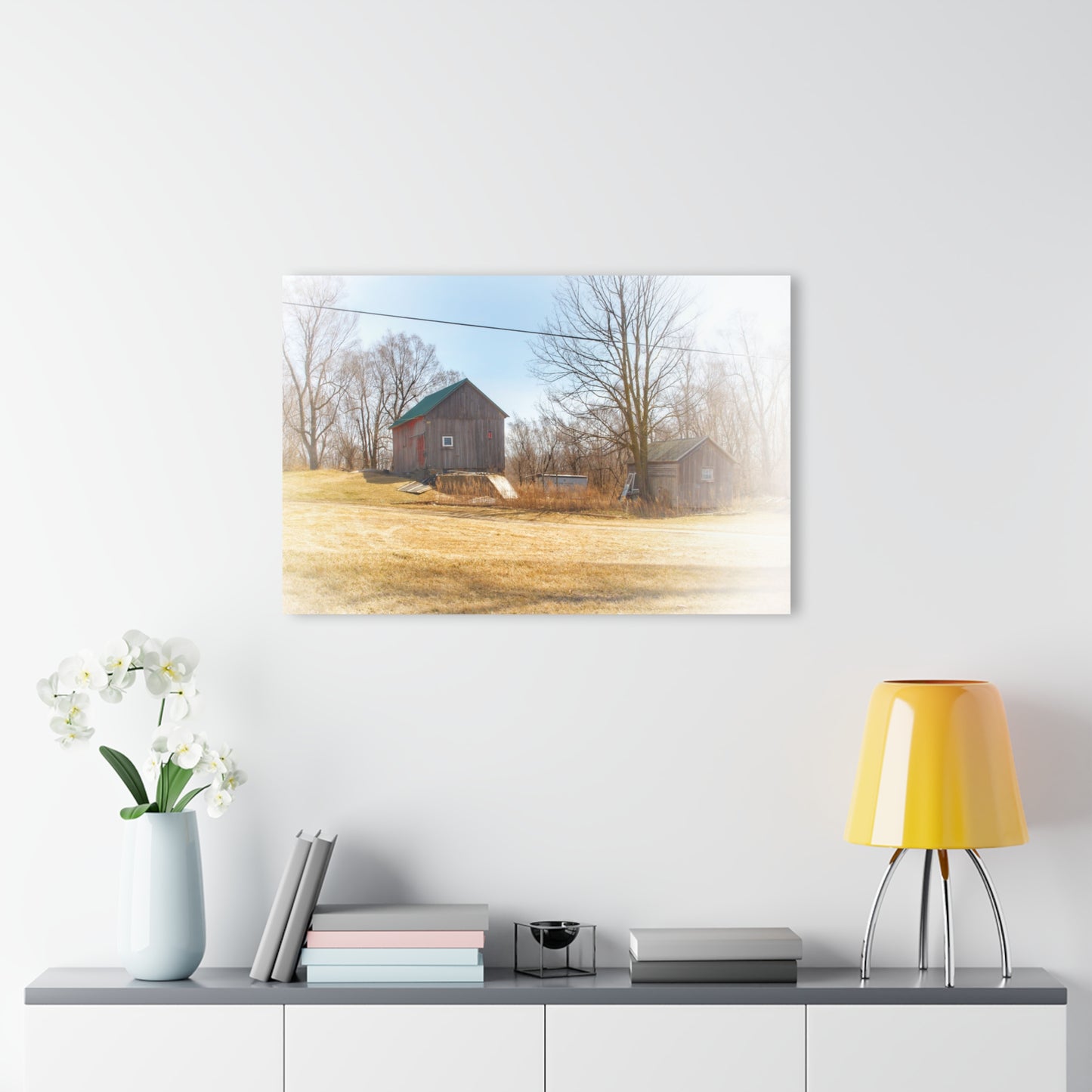 U R There Photography Klam Road Hillside Greys Rustic Farmhouse Acrylic Wall Print