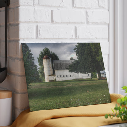 U R There Photography Marathon Road White Rustic Farmhouse Tempered-Glass Cutting Board