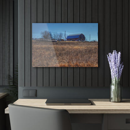 U R There Photography Marathon Haybarn on the Hill I Rustic Farmhouse Acrylic Wall Print