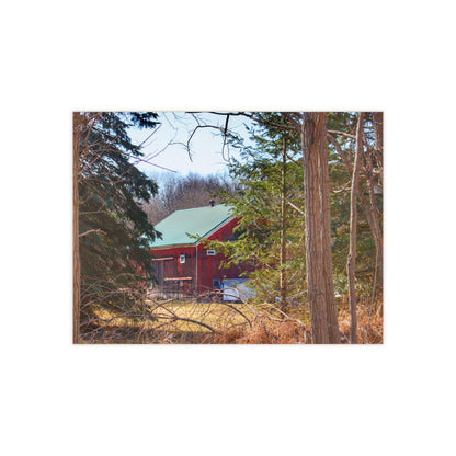 U R There Photography Bordman Road Hidden Red Rustic Farmhouse Decorative Ceramic Tile